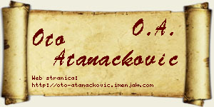 Oto Atanacković vizit kartica